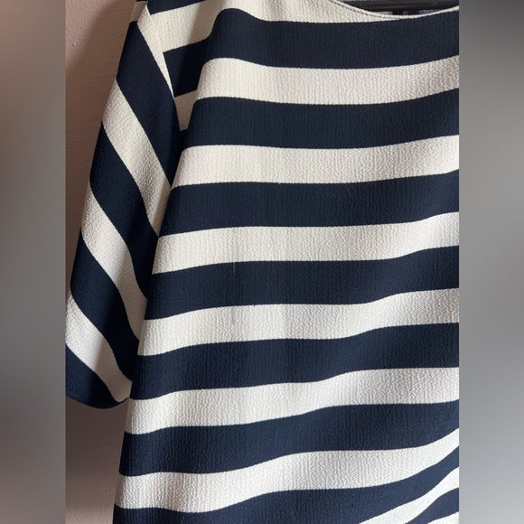 Zara Navy White Striped Blouse - Picture 11 of 12